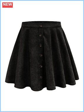 Corduroy Mini Skirt A-Line Plus Size Fall Winter Casual